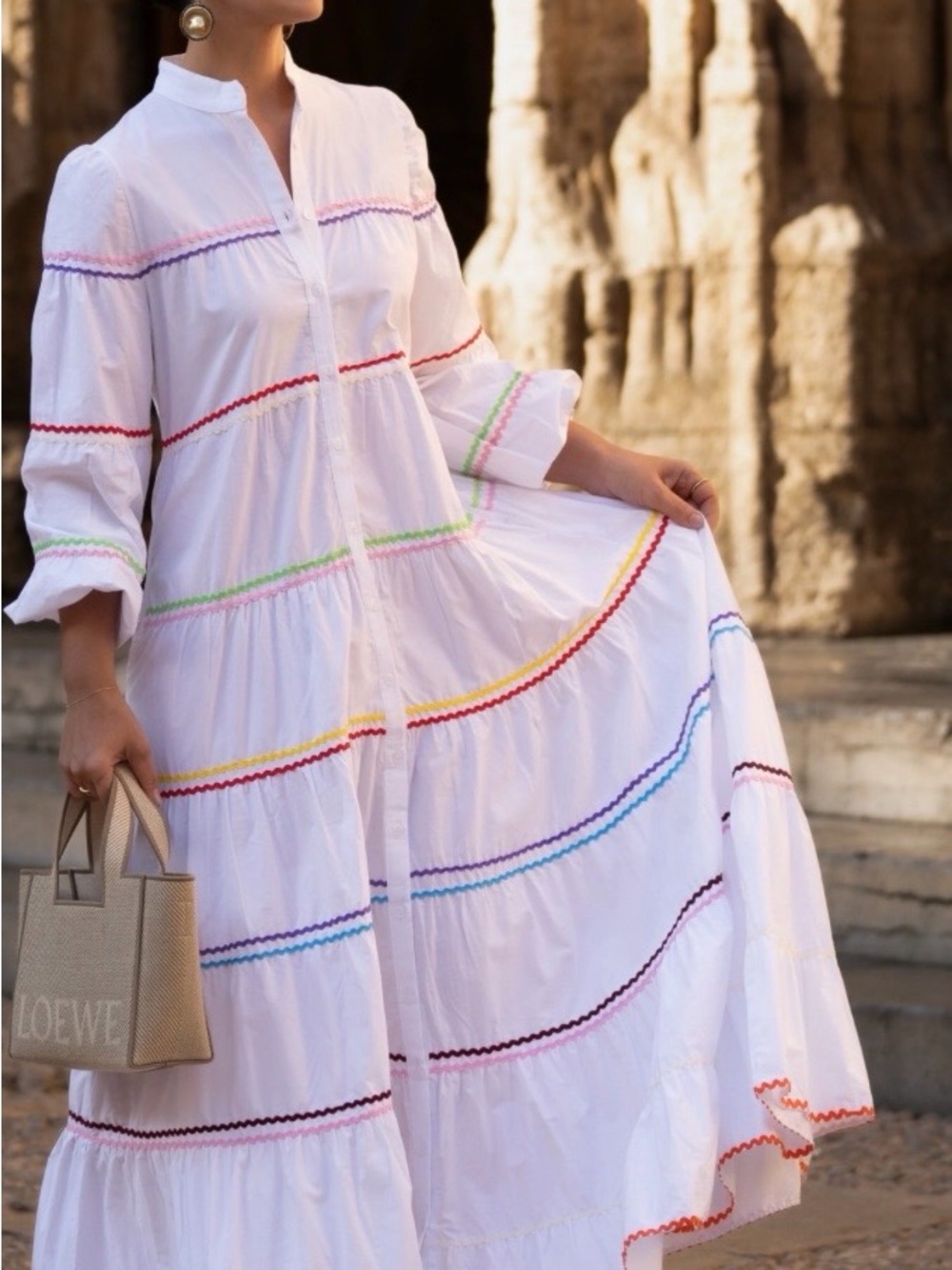 NWT Marielle Stokkelaar Clementine Egyptian Cotton Maxi Dress One Size Fits Most